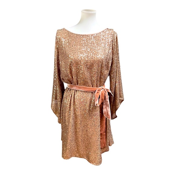 NWT! Sequin Gold Dress from Anthropologie - Picture 1 of 6